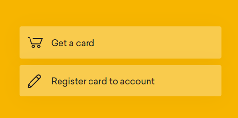 Select 'Get a card' from your new Bee Card account to be able to get a card with a concession.