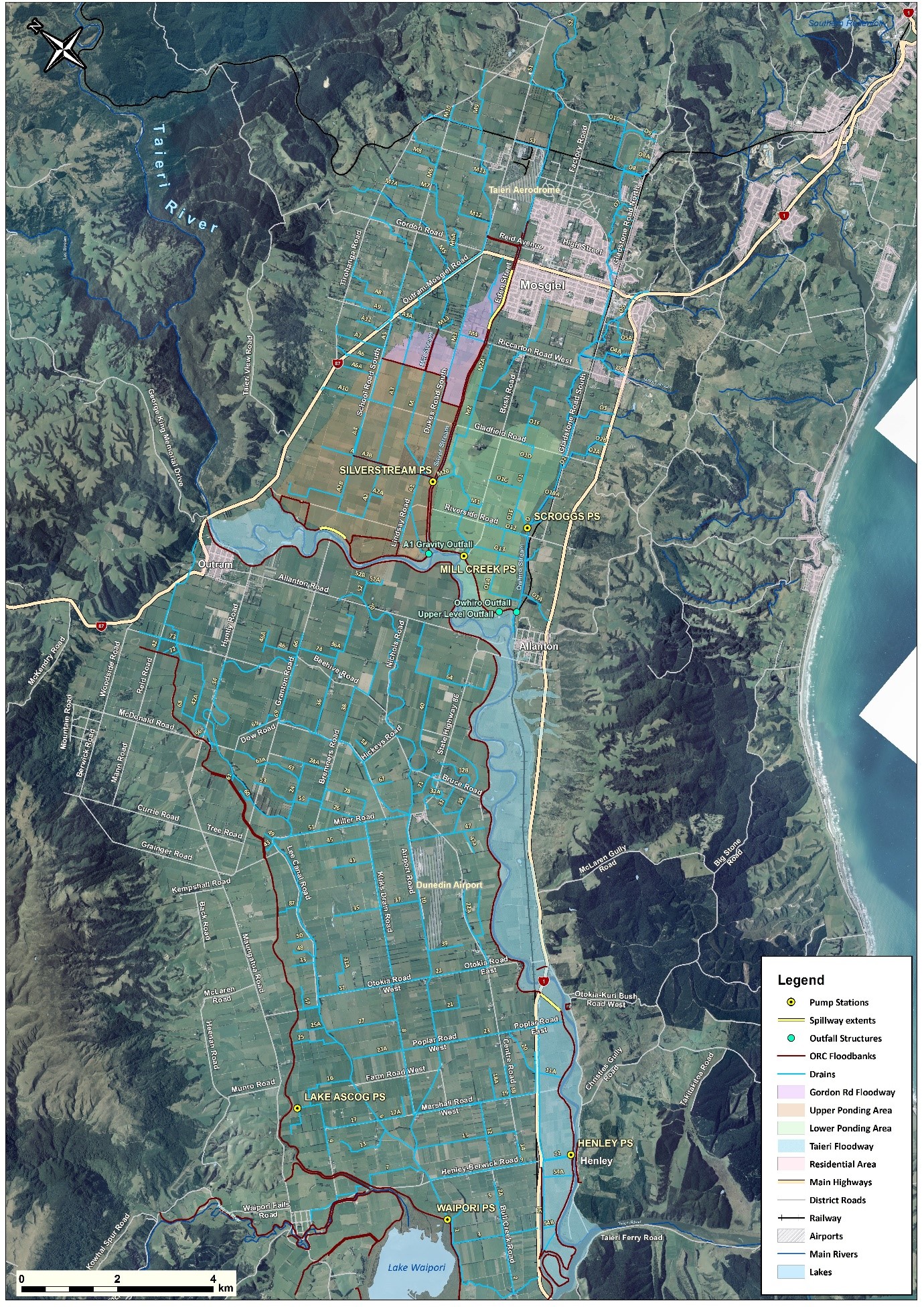 Map: Operation area of rabbit control in Lower Taieri flood bank