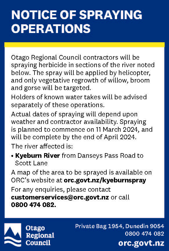 Public notice of spraying as written above
