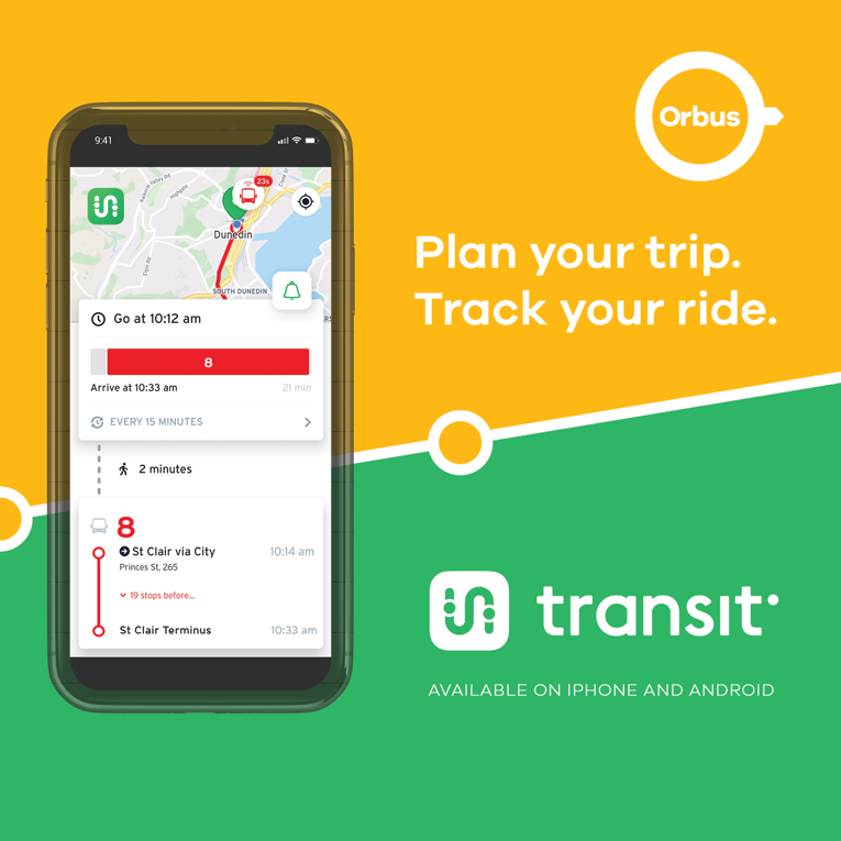 Download the free Transit app from Apple app store or Google Play.