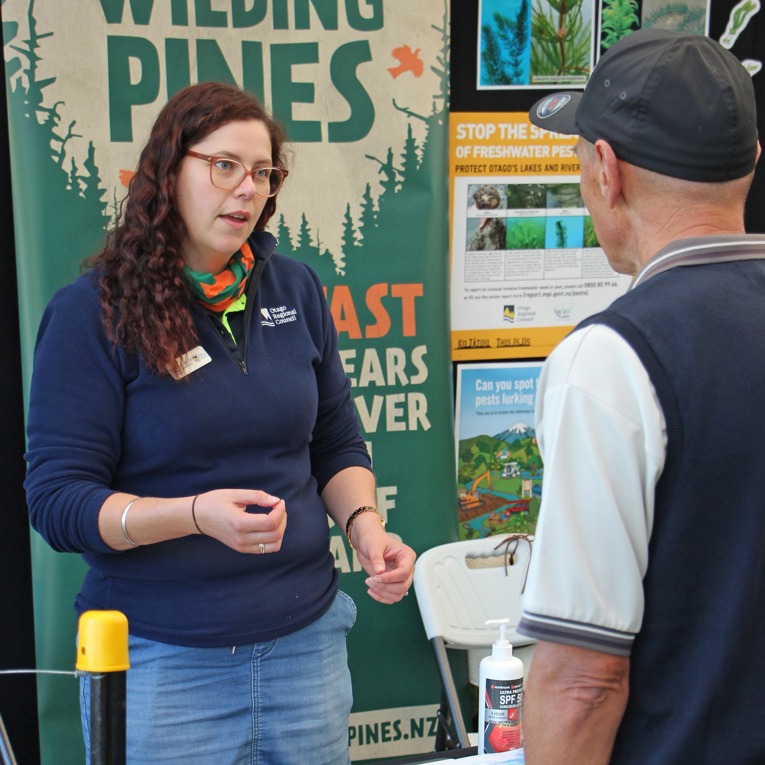 Community Coordinator Biosecurity Sophie talks to the public