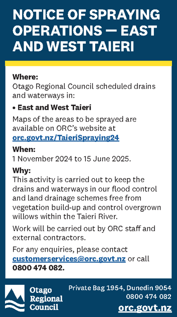 Public notice as printed in the Otago Daily Times - screen reader PDF copy available by clicking the link