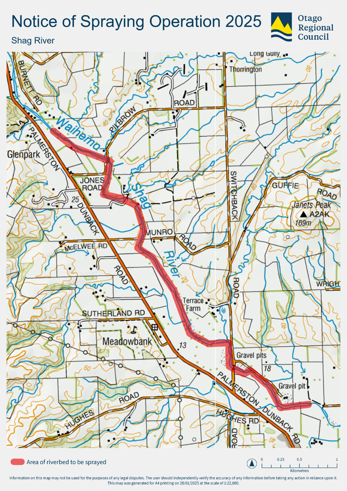 Spraying of Shag River — Jones Road to Switchback Road